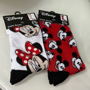 Disney Minnie and Mickey Mouse Long Crew Socks - Perfect Stocking stuffers